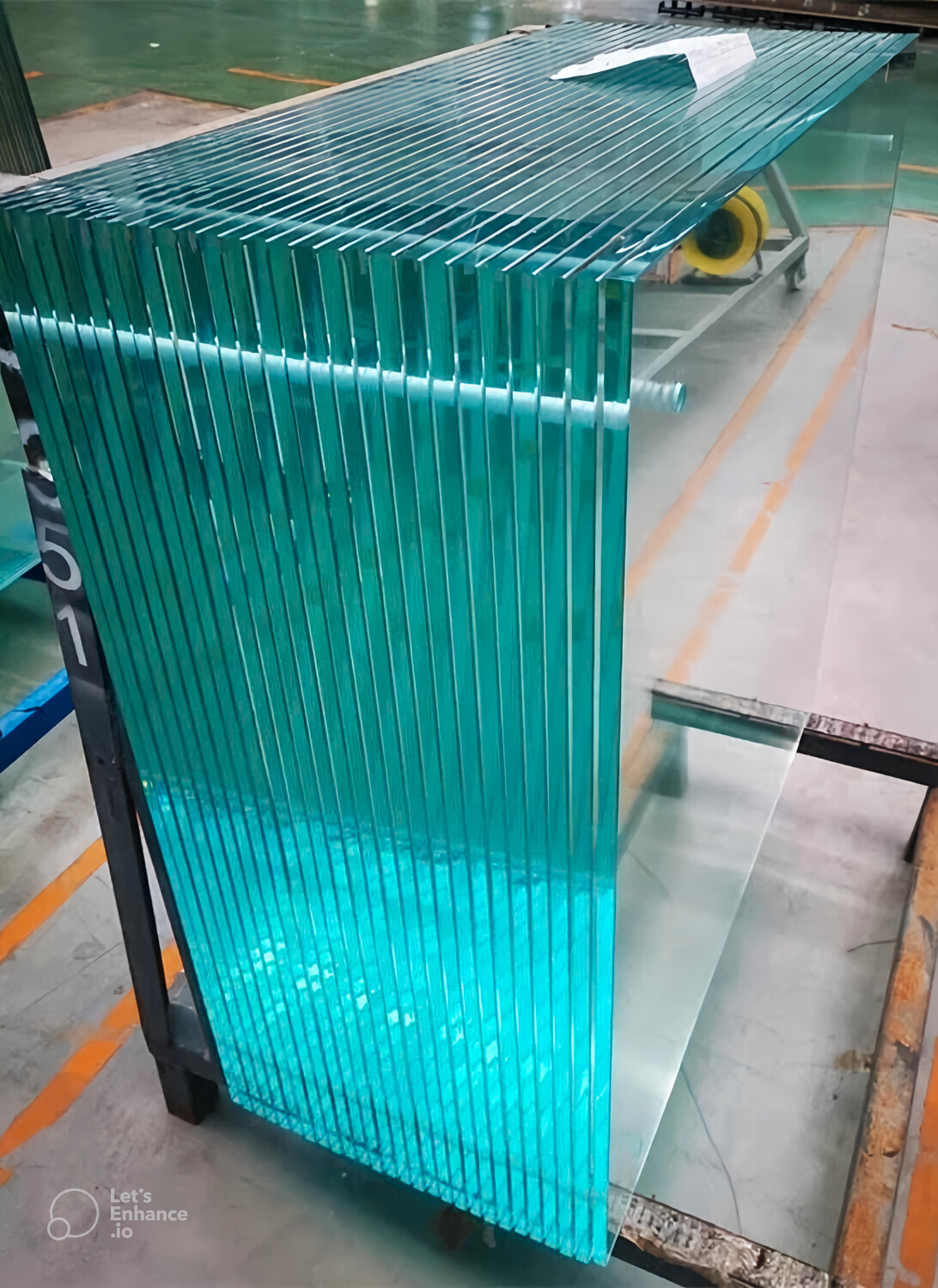 Pre-drilled 46 inch tempered glass railing door panels, 12mm